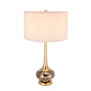 Tall 29-inch table lamp showcasing its elegant drum-shaped fabric shade