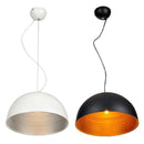 White and gold outer double-layer chandelier illuminating a contemporary urban living space