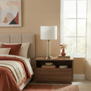 Tall 28-inch table lamp showcasing its classic white linen drum shade