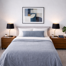 Angled perspective showcasing the tall 21.5-inch profile of the black and gold table lamp