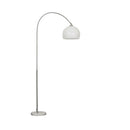 Close-up detail of the polished stainless steel lamp pole and clean metallic finish