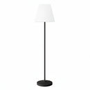 LED atmosphere floor lamp with remote control lighting up a dark bedroom corner