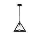 Angled view showcasing the classic vintage silhouette of the single-head iron chandelier
